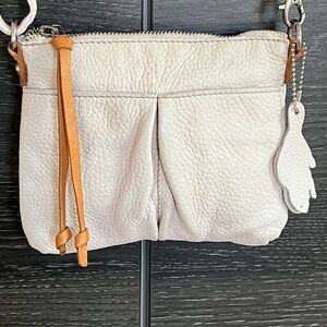Roots Pinkish Beige Pebbled Leather Bag